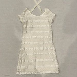 Rare editions white lace girls size 12 dress with sequins on it